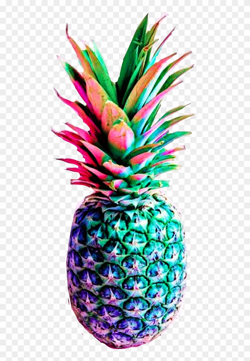 502 X 1132 4 - Colorful Pineapple With Pink Background Clipart #1586135
