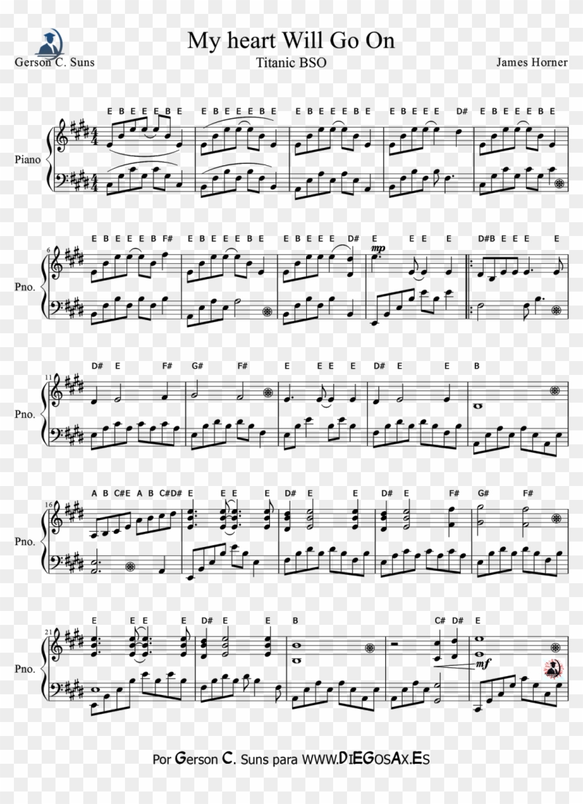 Titanic Piano-1 - Tattooed Heart Piano Chords Clipart #1586271