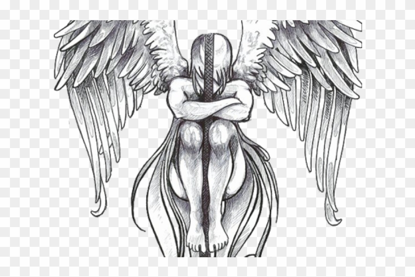 Simple Angel Tattoo Men Clipart