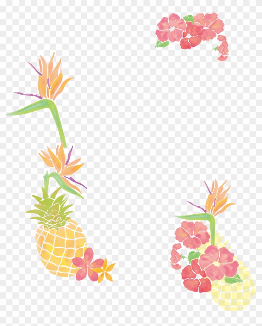 Clip Art Small Fresh Watercolor Tree Borders Ⓒ - Watercolor Pineapple Border - Png Download