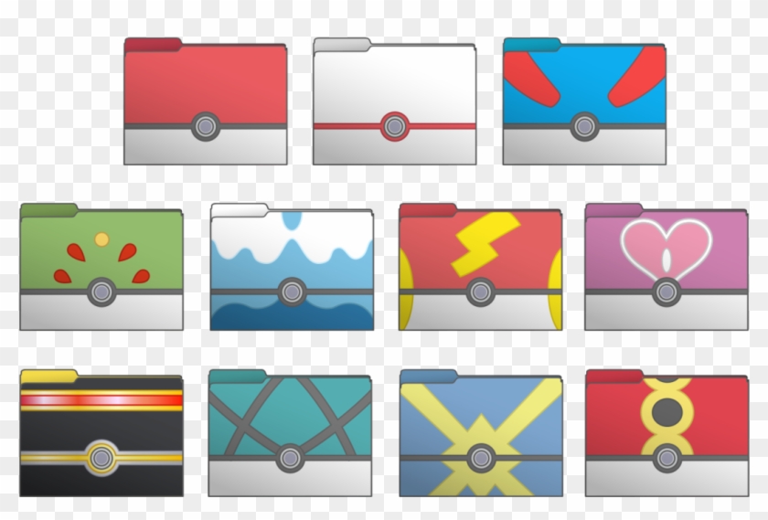 Pokeball Set 1 Computer Folder Icons By Soraxcloud Clipart