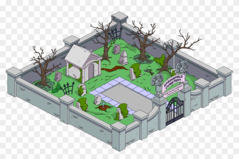 Springfield Cemetery Tapped Out - Simpsons Tapped Out Halloween Design Clipart #1587769