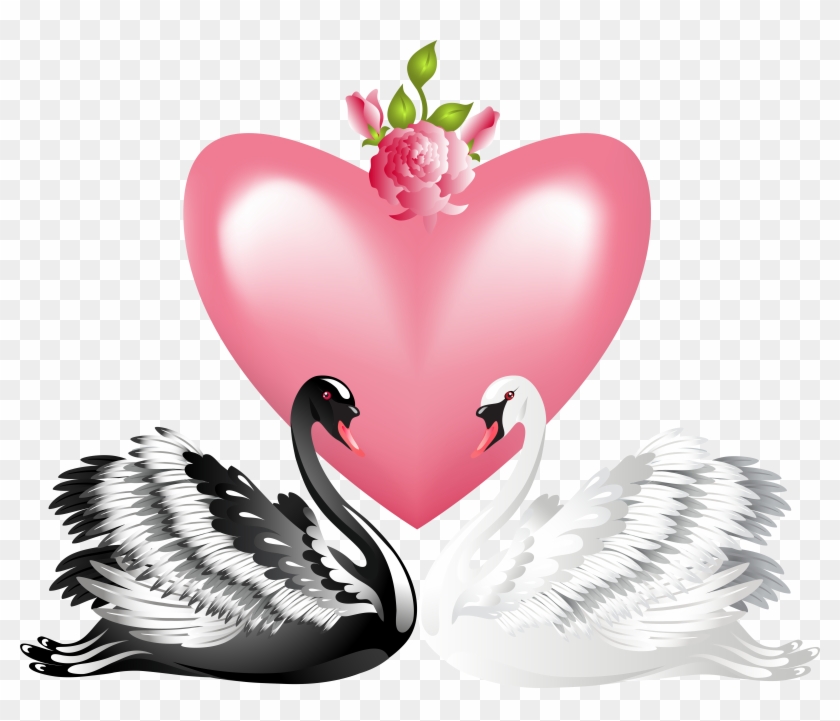 Valentine's Day Love Swans Transparent Png Clip Art - Transparent Valentine #1587828