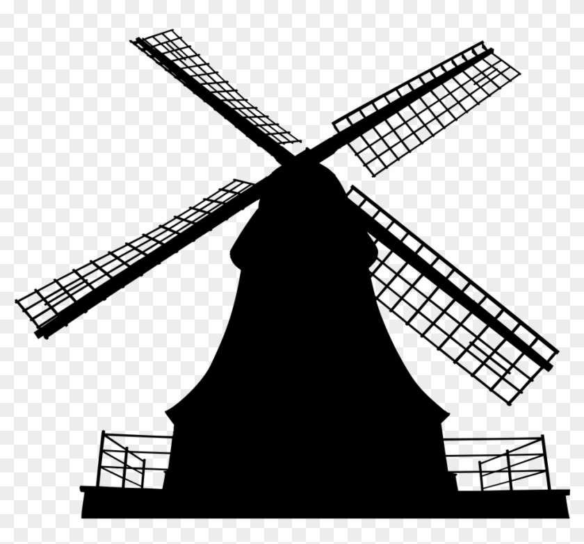 Windmill Silhouette Wind Turbine Wind Power - Windmill Silhouette Png Clipart #1588023