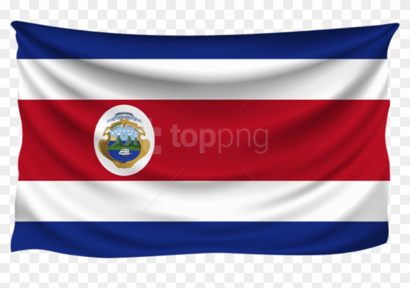 Free Png Download Costa Rica Wrinkled Flag Clipart - Costa Rican Flag Png Transparent Png #1588453