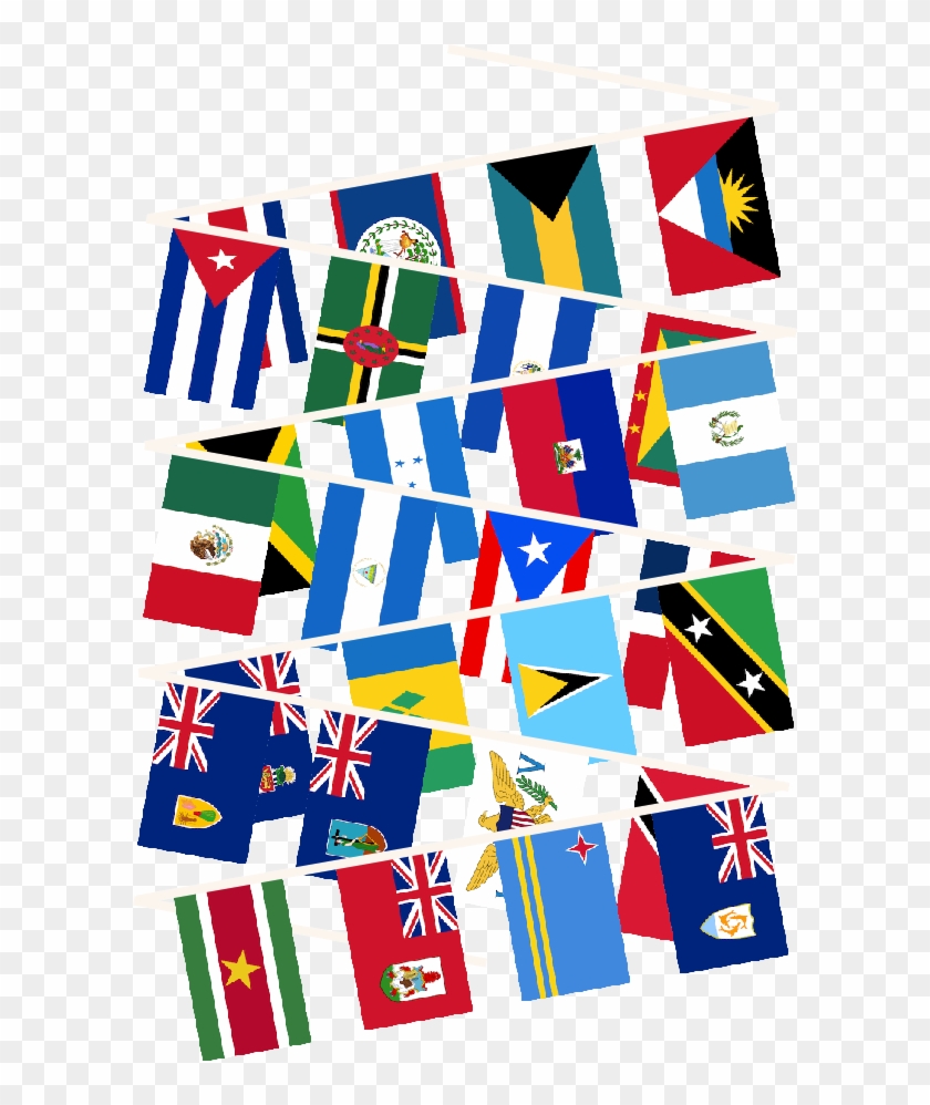 Caribbean Multi Nation Bunting - Caribbean Country Flags Png Clipart #1589134
