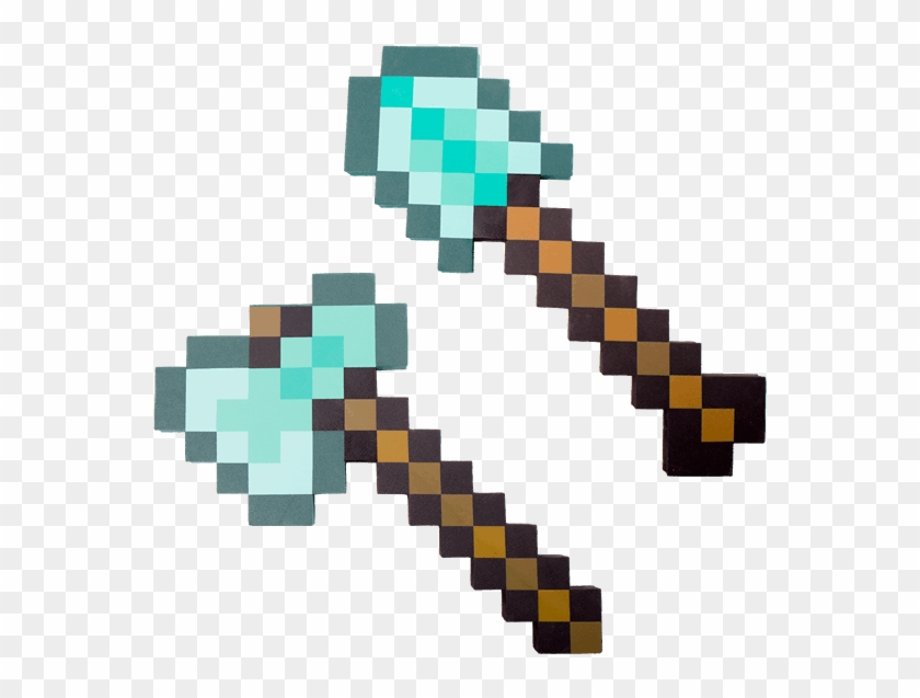Minecraft Diamond Tools - Pixel Minecraft Clipart