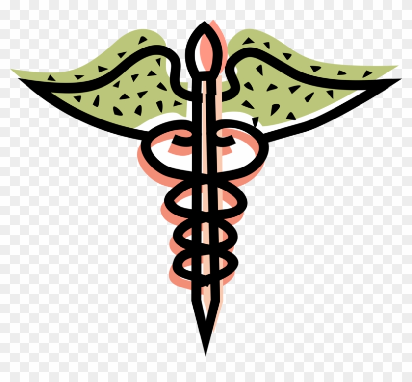 Vector Illustration Of Caduceus Staff Entwined By Two - Vaccine Clipart Png Transparent Png #1591039