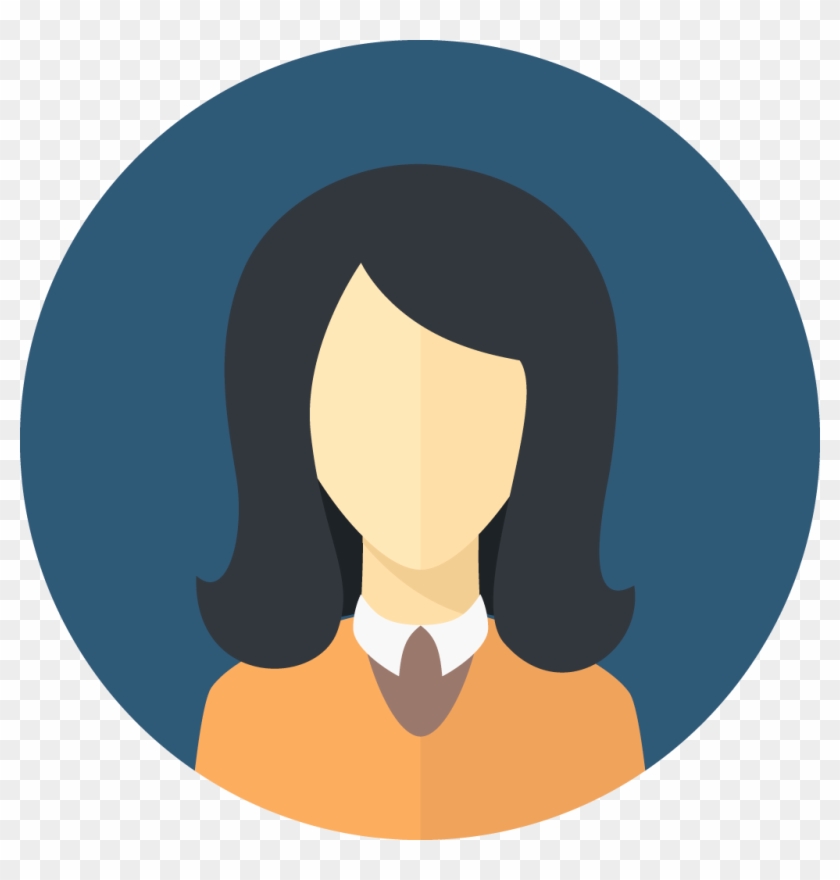 Flat Faces Icons Circle - Girl Flat Icon Png Clipart #1591559