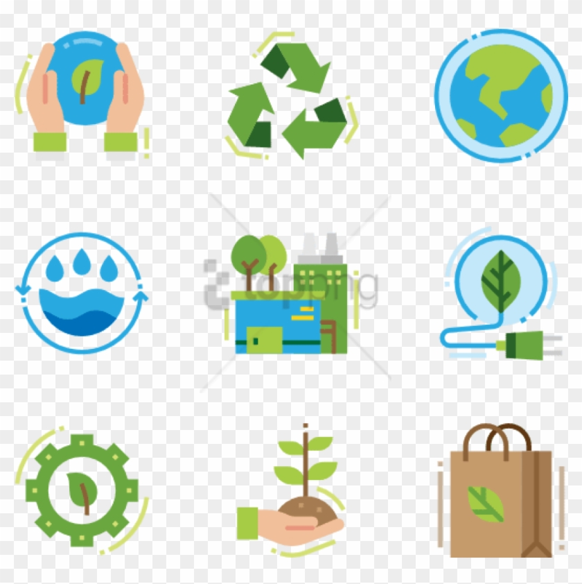 Free Png Recycle Icons - Flat Design Environment Clipart