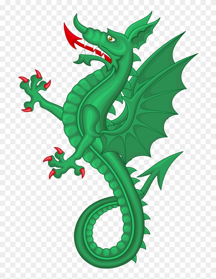 File - Braganca Dragon - Svg - Green Dragon Coat Of Arms Clipart #1593013