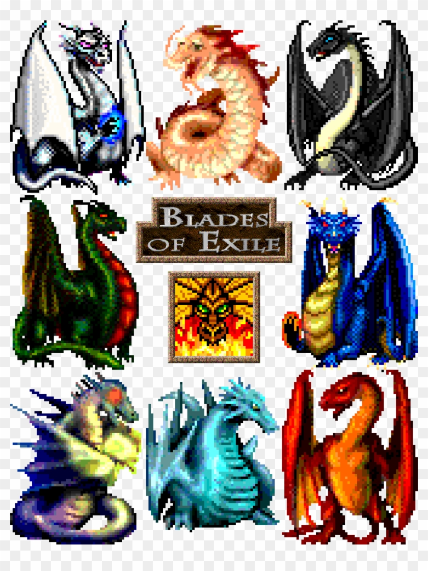Blades Of Exile Mighty Dragons - Illustration Clipart