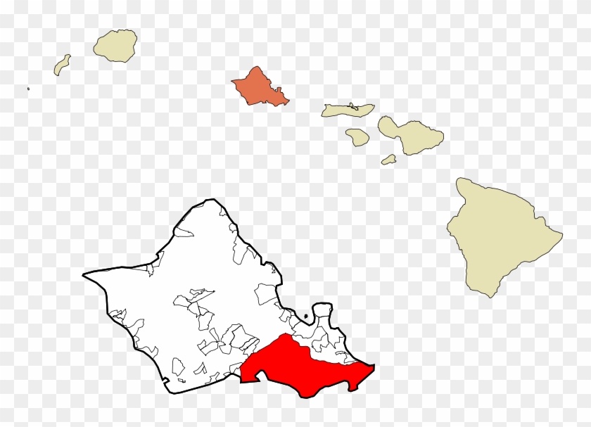 800px-honolulu County Hawaii Incorporated And Unincorporated - Honolulu County Clipart #1593888