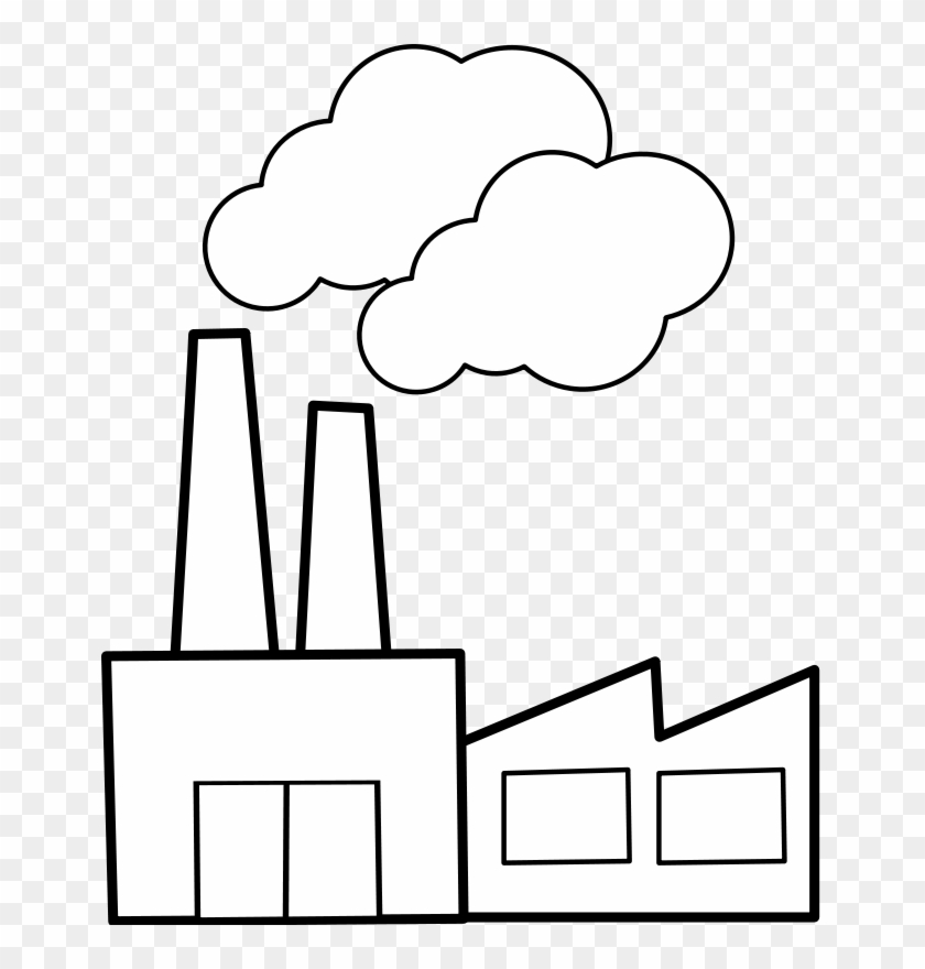 Factory Building With Smoke Stacks Clipar Clip Art - Factories Clipart - Png Download