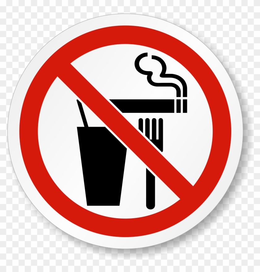 Do Not Eat, Drink Or Smoke Iso Label - No Smoking No Food Clipart