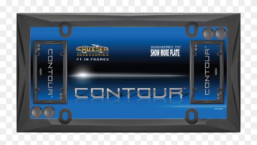 Contour License Plate Frame Die Cast Metal Gray - Vehicle Audio Clipart