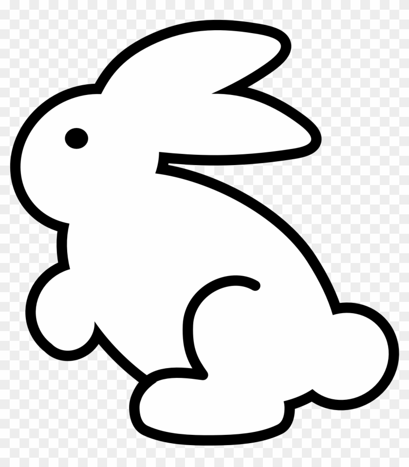 Clipart Info - White Bunny Black Background - Png Download #1595638
