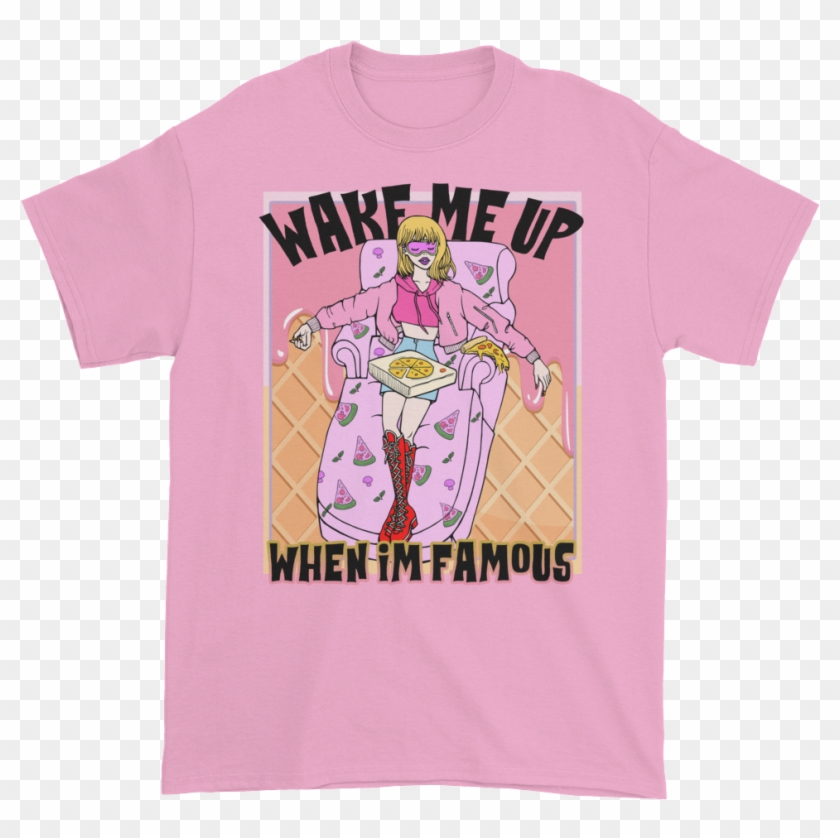 Wake Me Up When I'm Famous T-shirt - Cartoon Clipart #1595691