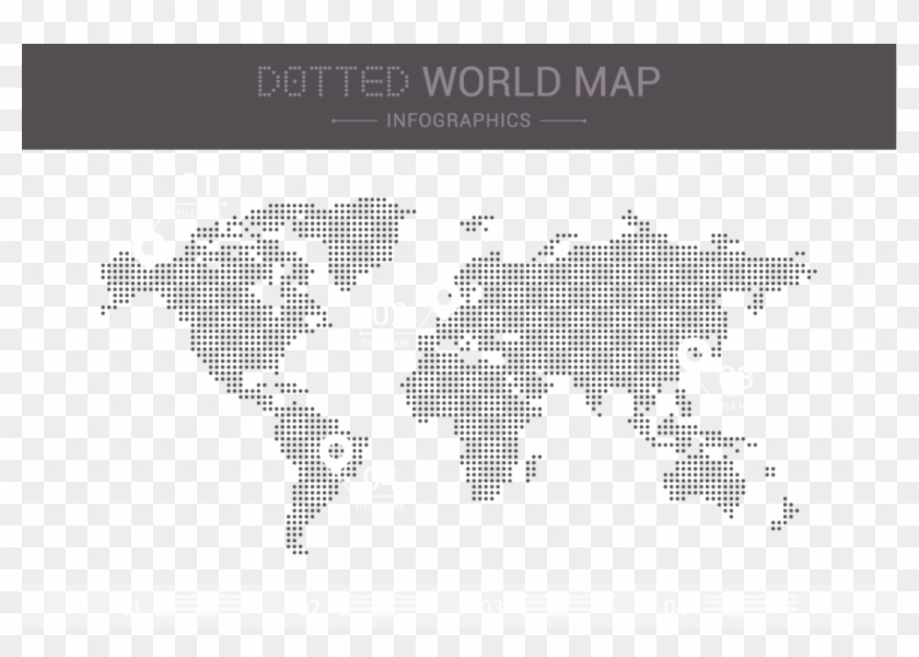 Download Dotted World Map Vector - Dotted World Map Png Clipart #1596969