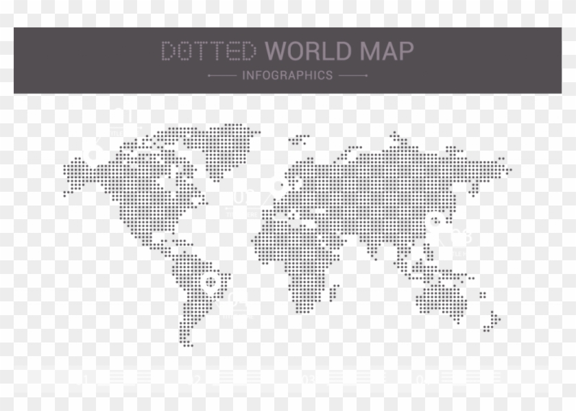 Download Dotted World Map Vector - Dotted World Map Png Clipart
