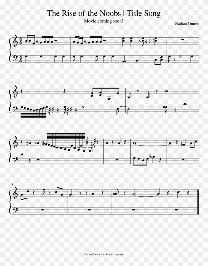 The Rise Of The Noobs - Undertale Once Upon A Time Piano Sheet Clipart #1597315