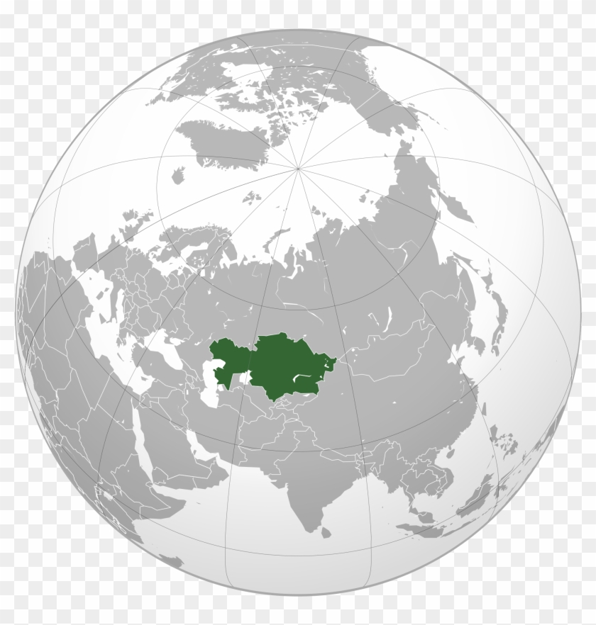 Map Kazakhstan On A World - World Map With Kazakhstan Clipart
