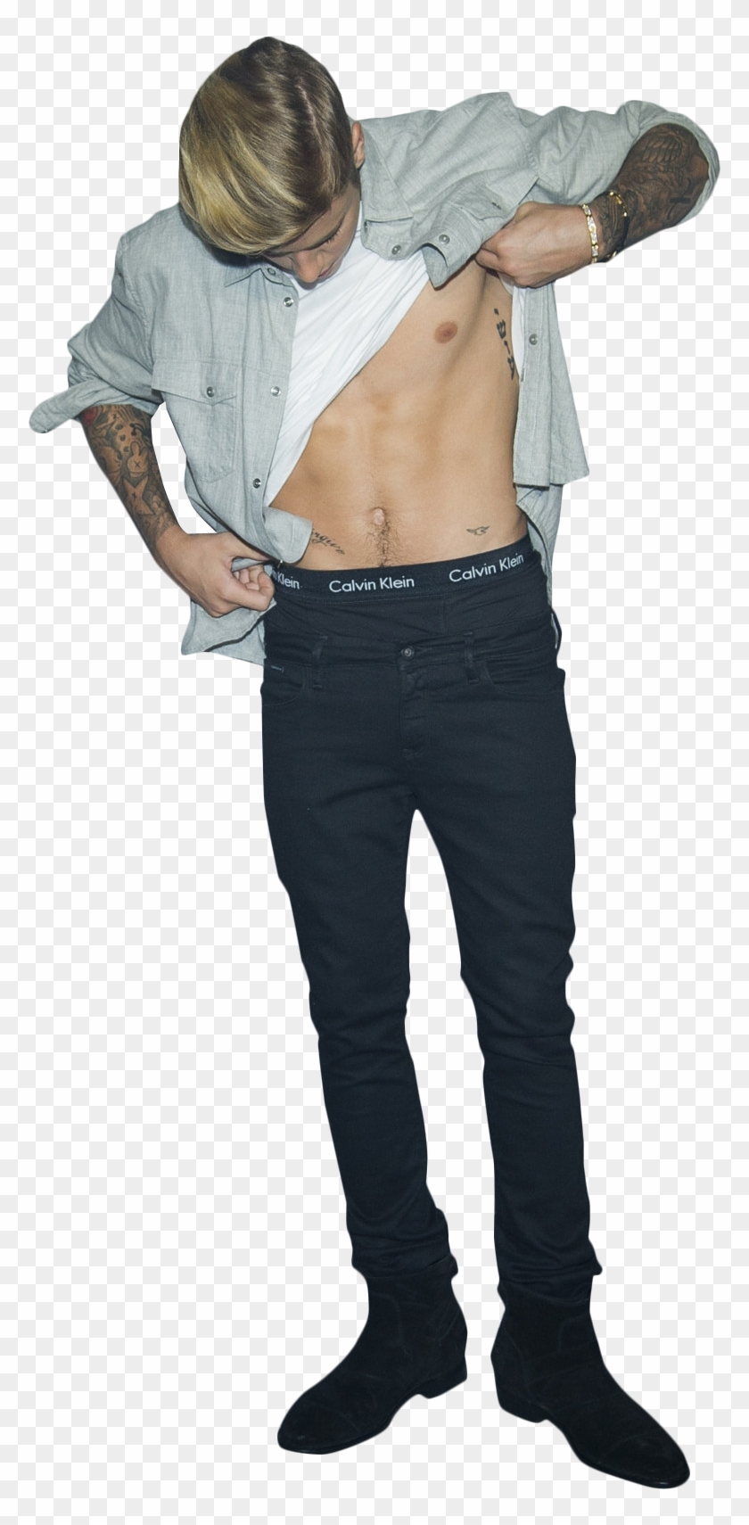 Justin Bieber Showing Sixpack - Justin Bieber Wearing Calvin Klein Jeans Clipart #1597914