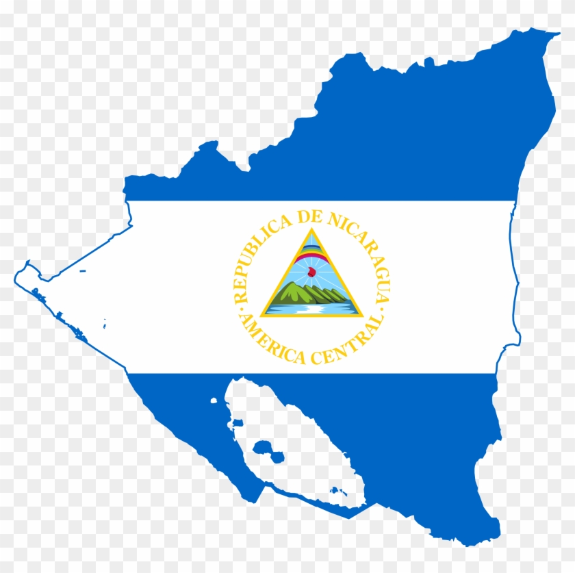 Nicaragua Flag Map Clipart - Nicaragua Flag Map - Png Download