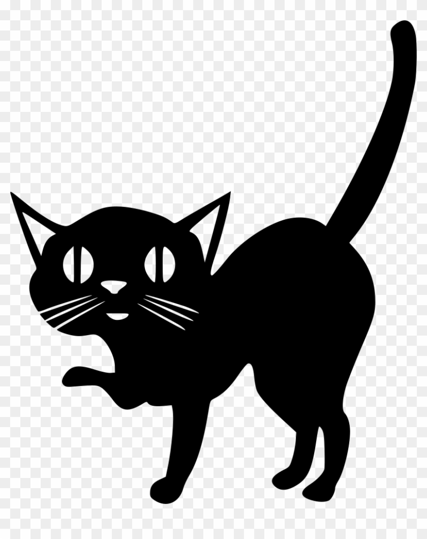 Cat Animal Black Shadow Tail Comments - Cat Grabs Treat Clipart