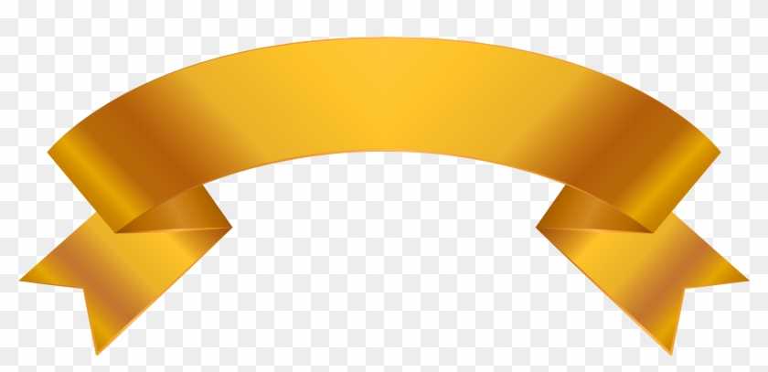 Banner Gold Transparent Png Clip Art Image - Gold Ribbon Png #1598124