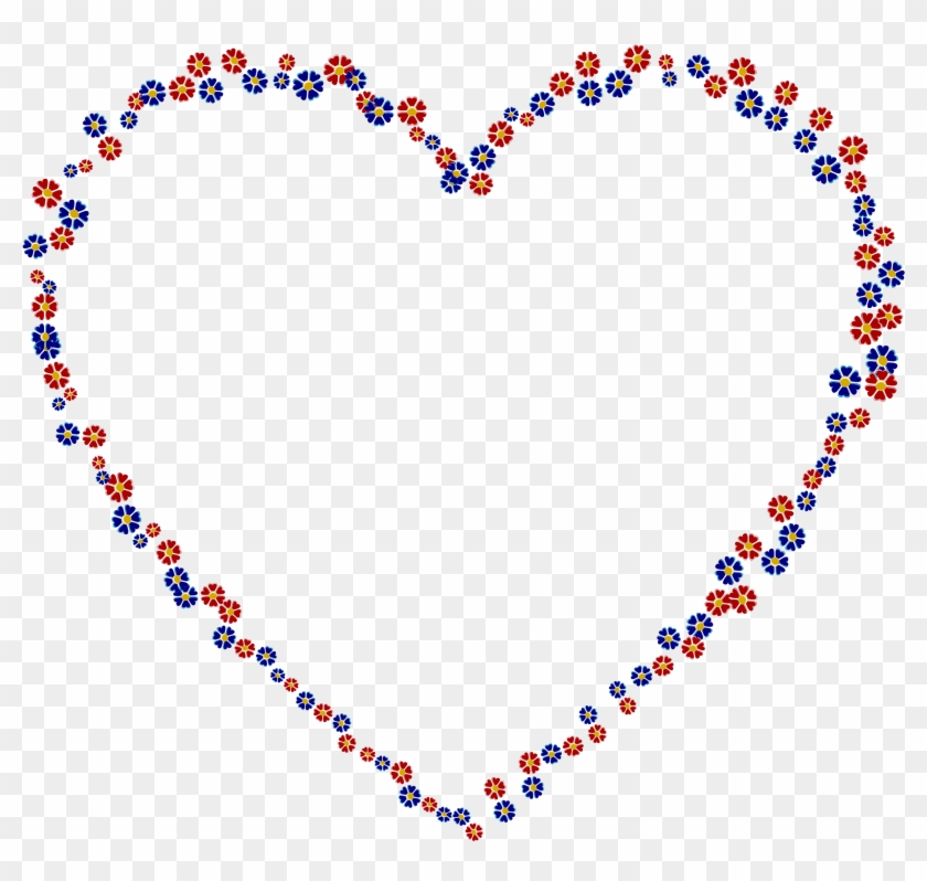 This Free Icons Png Design Of Red And Blue Floral Heart Clipart #1598152