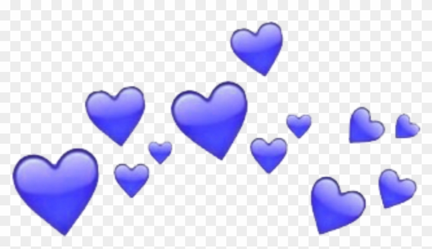 #blue #hearts #heart #crowns #heartcrown #tumblr #freetoedit - Heart Emoji Meme Template Clipart #1598302