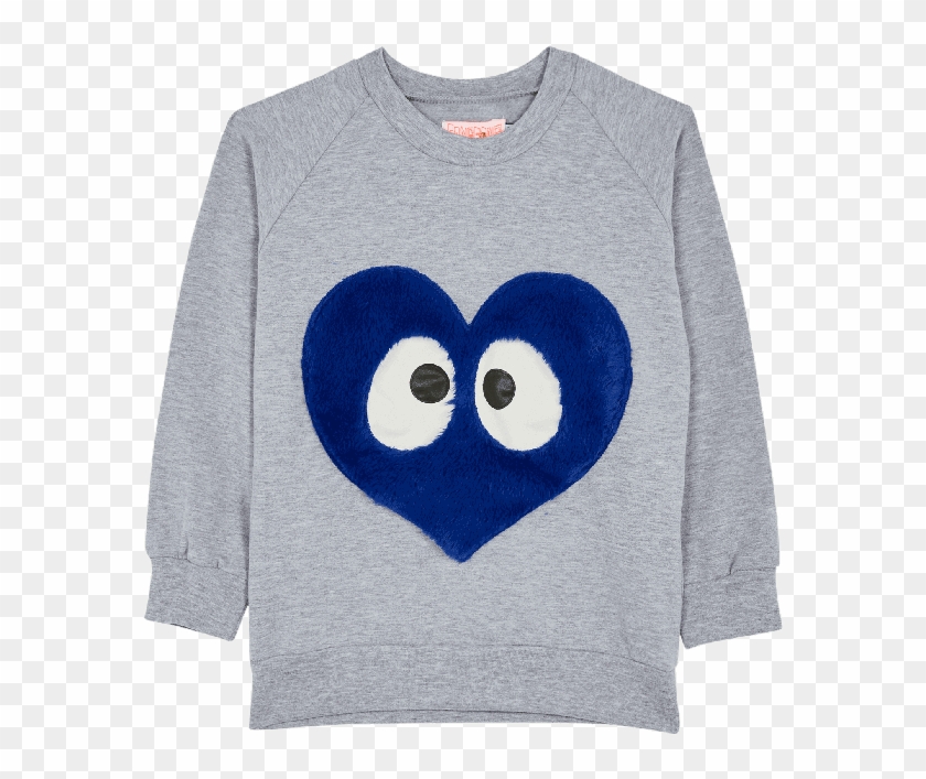 Gray Blue Heart Sweatshirt - Sweater Clipart #1598629