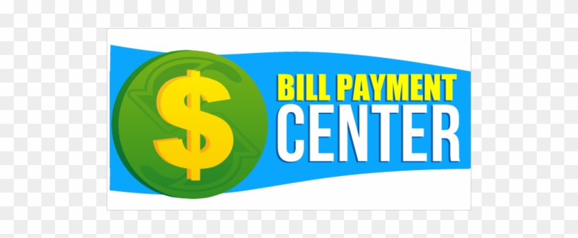 Bill Payment Center Vinyl Banner With Dollar Coin Graphic - Bill Payment Center Banner Clipart