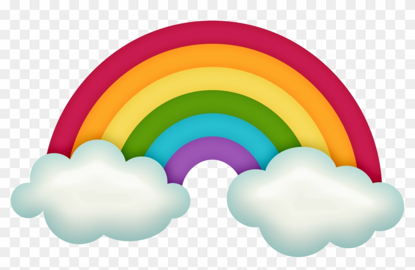 Rainbow - Arco Iris Com Nuvem Chuva De Amor Clipart