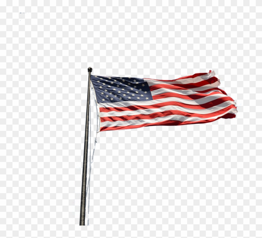 American Flag On Pole Png Picture Black And White Download - Flag Of The United States Clipart