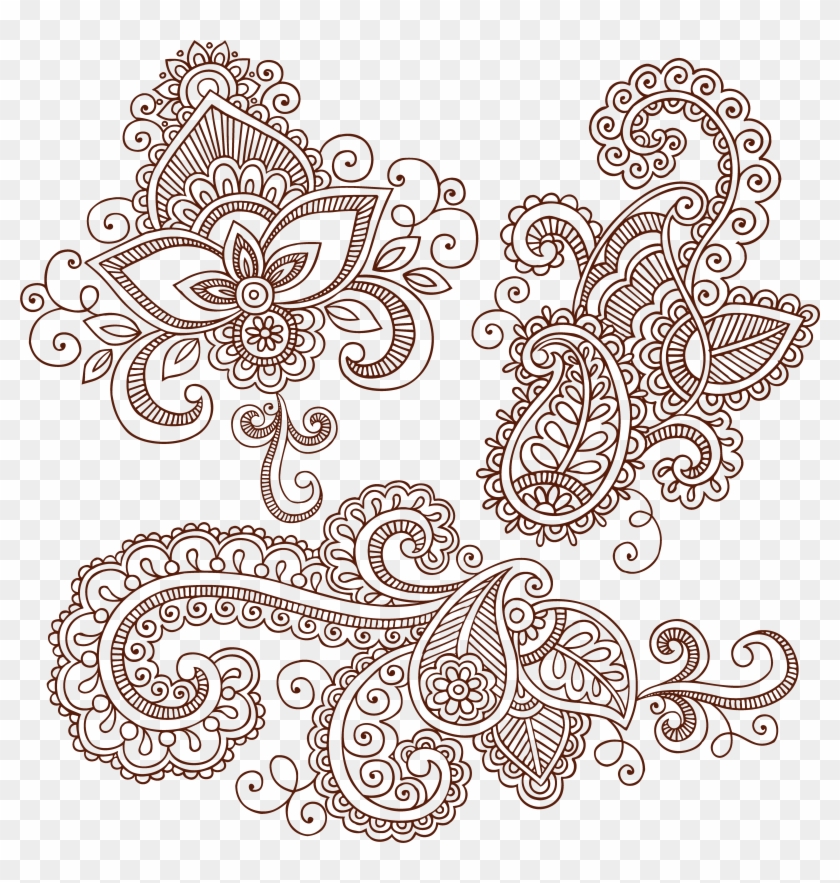 Paisley Fashion Ham Pattern Material Vector Mehndi Clipart #160279