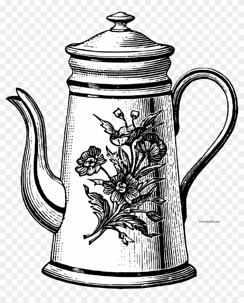 Vintage Sketch Teapot Png Clipart Download - Teapot Drawing Png Transparent Png #160303