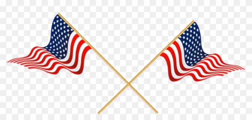 Download Usa Crossed Flags Png Images Background - Crossed American Flags Png Clipart