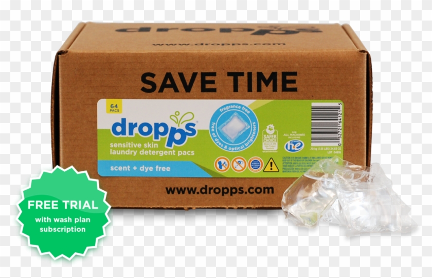 Sensitive Skin Unscented Laundry Detergent Pods Dropps® - Box Clipart