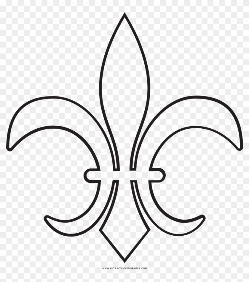 Fleur De Lis Coloring Pages With Scarce Page Ultra - Flor De Lis Para Dibujar Clipart