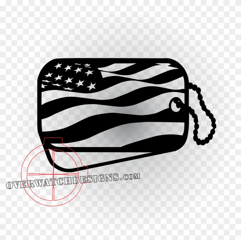 Waving American Flag Dogtag - Decal Clipart #160614