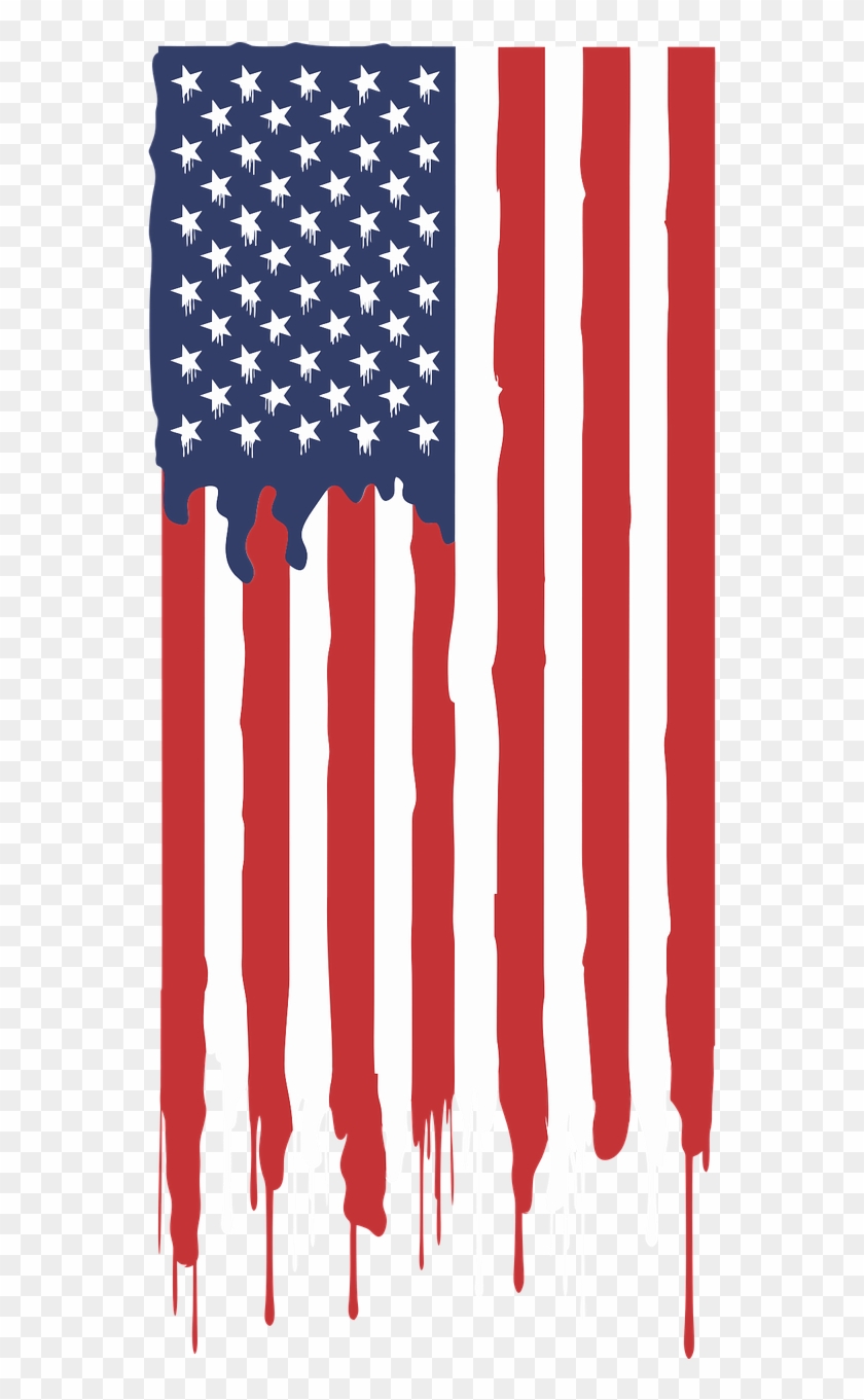 American Flag,graffiti,usa,united States Flag,paint,dripping - Bleeding Flag Clipart #160946