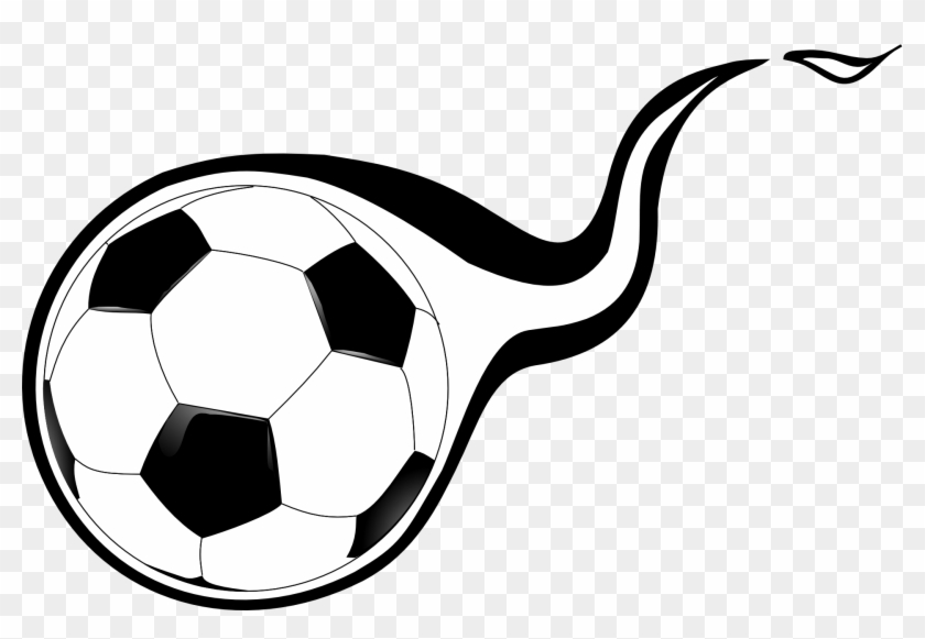 Free Png Download Soccer Ball Fire Black And White - Flying Soccer Ball Transparent Clipart