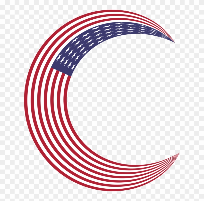 Crescent Moon United States Of America Logo Flag - Circle Clipart