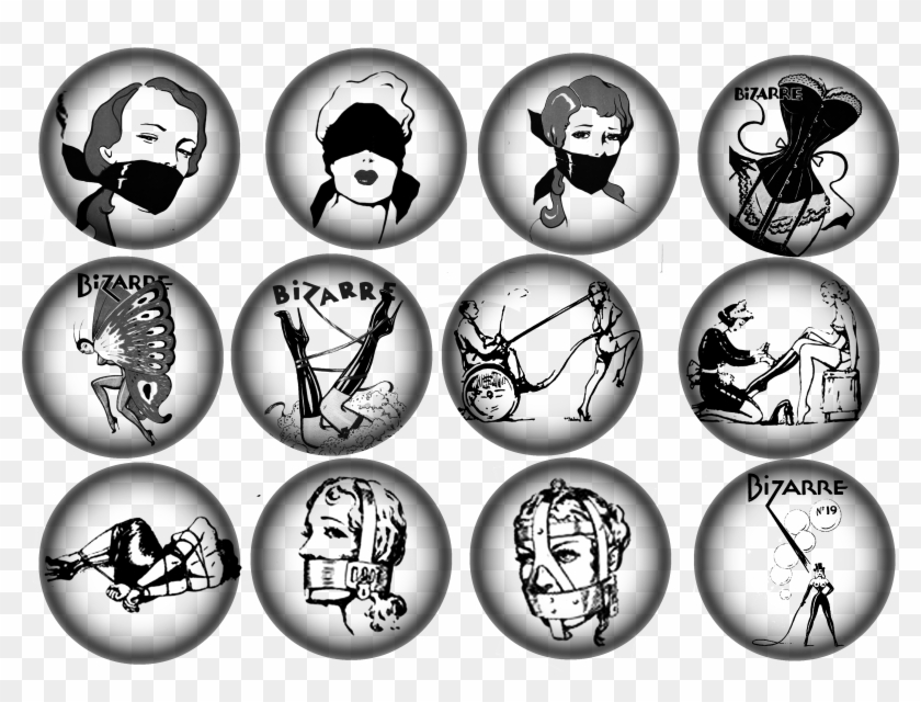 Bizzare Magazine Ornaments Black And White Png - Vintage Bizarre Magazine Clipart