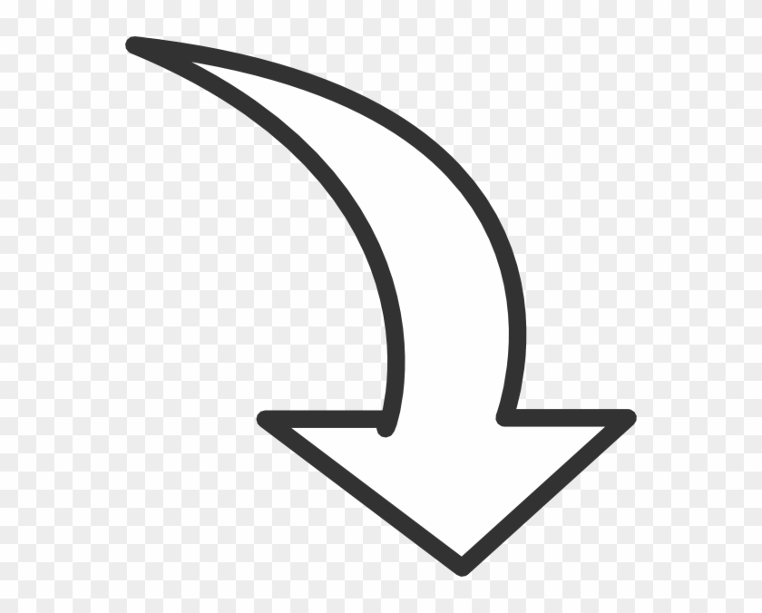 Arrow Transparent Artistic - White Curved Arrow Png Clipart