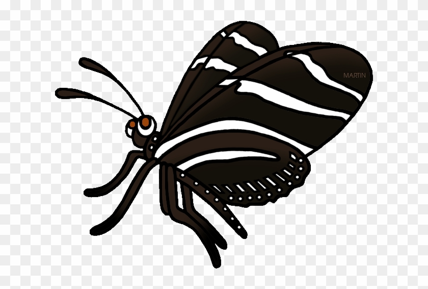 Zebra Clipart Phillip Martin - Zebra Longwing Butterfly Gif - Png Download