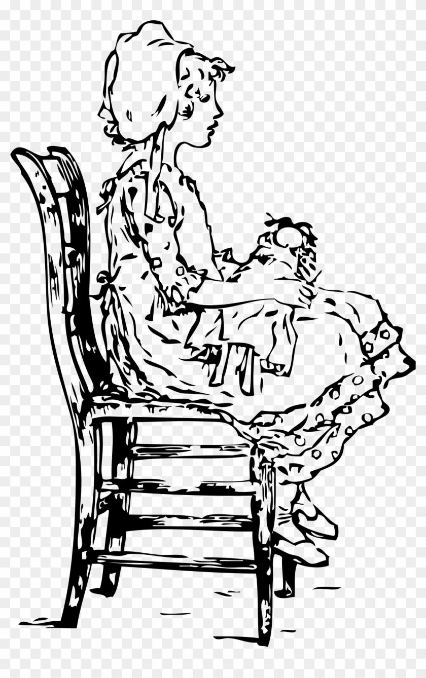 This Free Icons Png Design Of Girl Sitting On A Chair Clipart