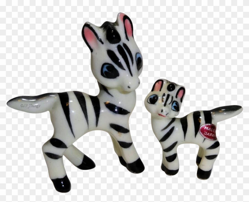 Miniature Momma Zebra And Baby Zebra Porcelain Figurines Clipart